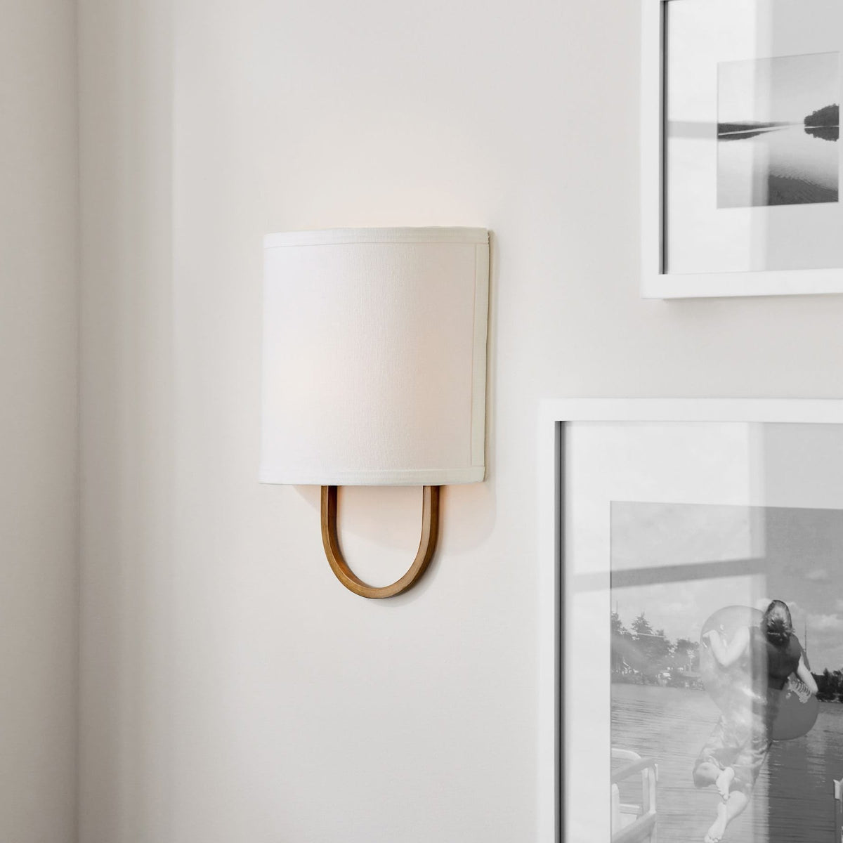 The Atticus Wall Lamp shown with dimensions for scale.