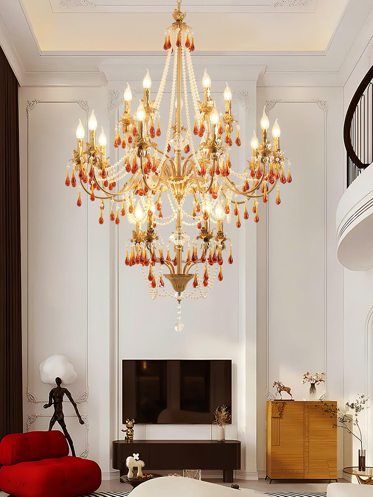 Ivarilia Lustre Cristal Ambre Luxe Postmoderne