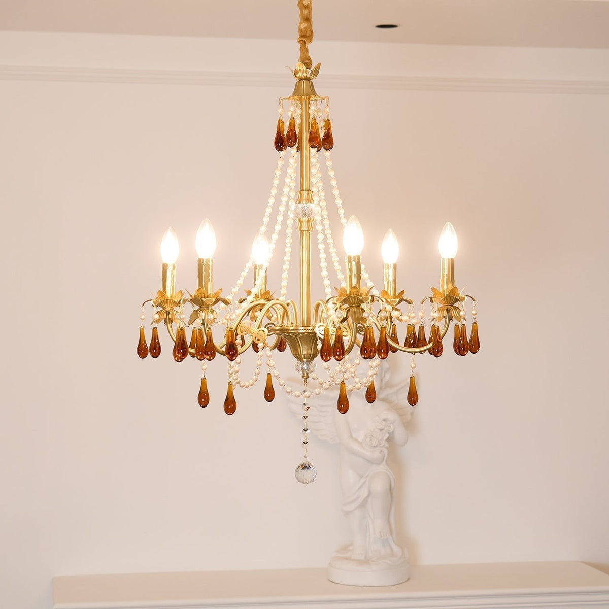Ivarilia Lustre Cristal Ambre Luxe Postmoderne