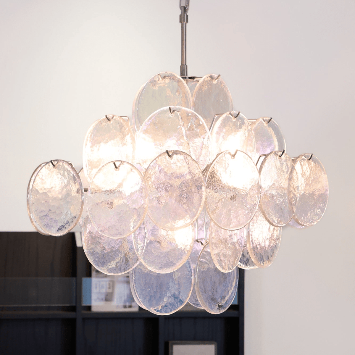 Liorora Lustre Iridescent Murano Disque Superposé