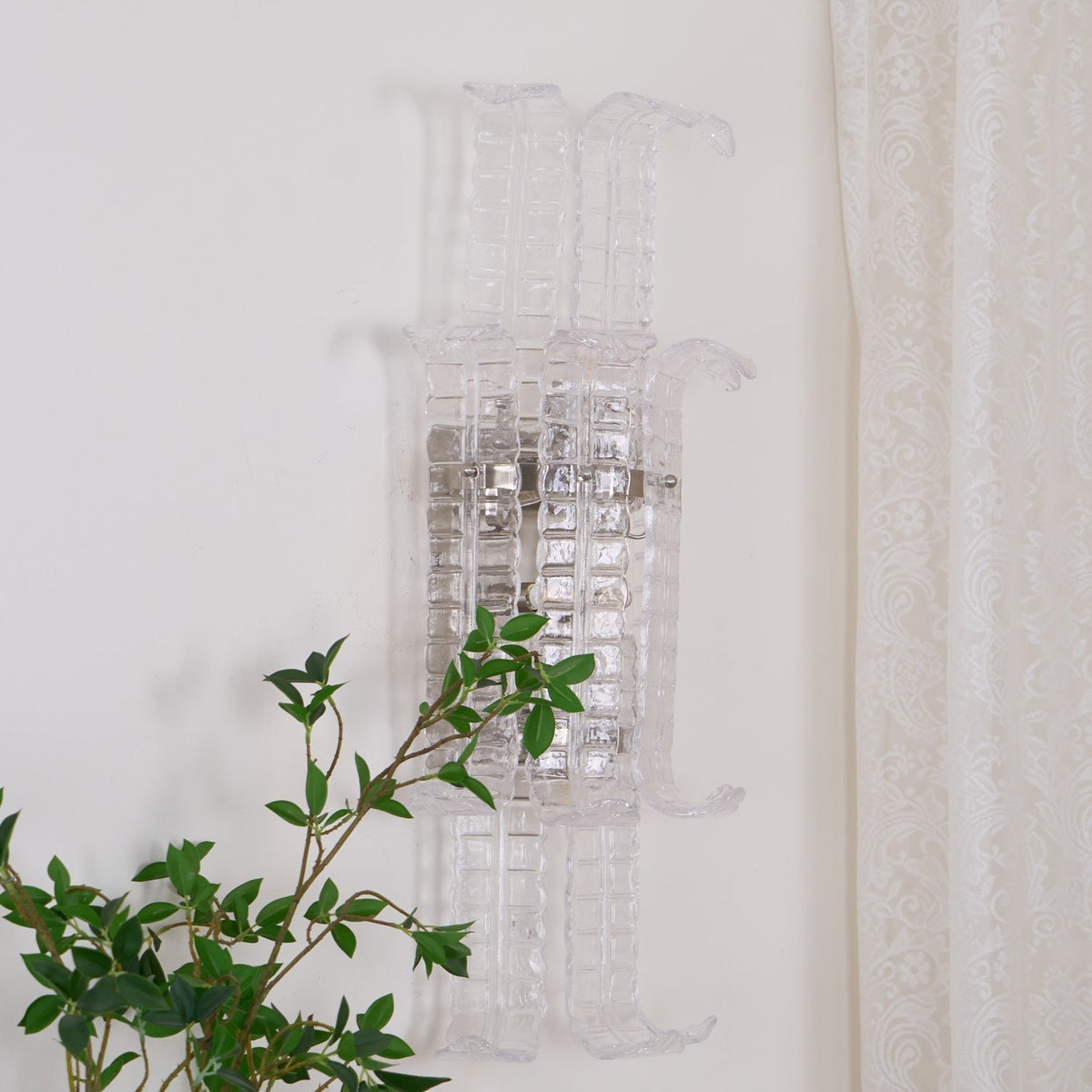 Bastius Applique Murale en Verre de Murano Transparent