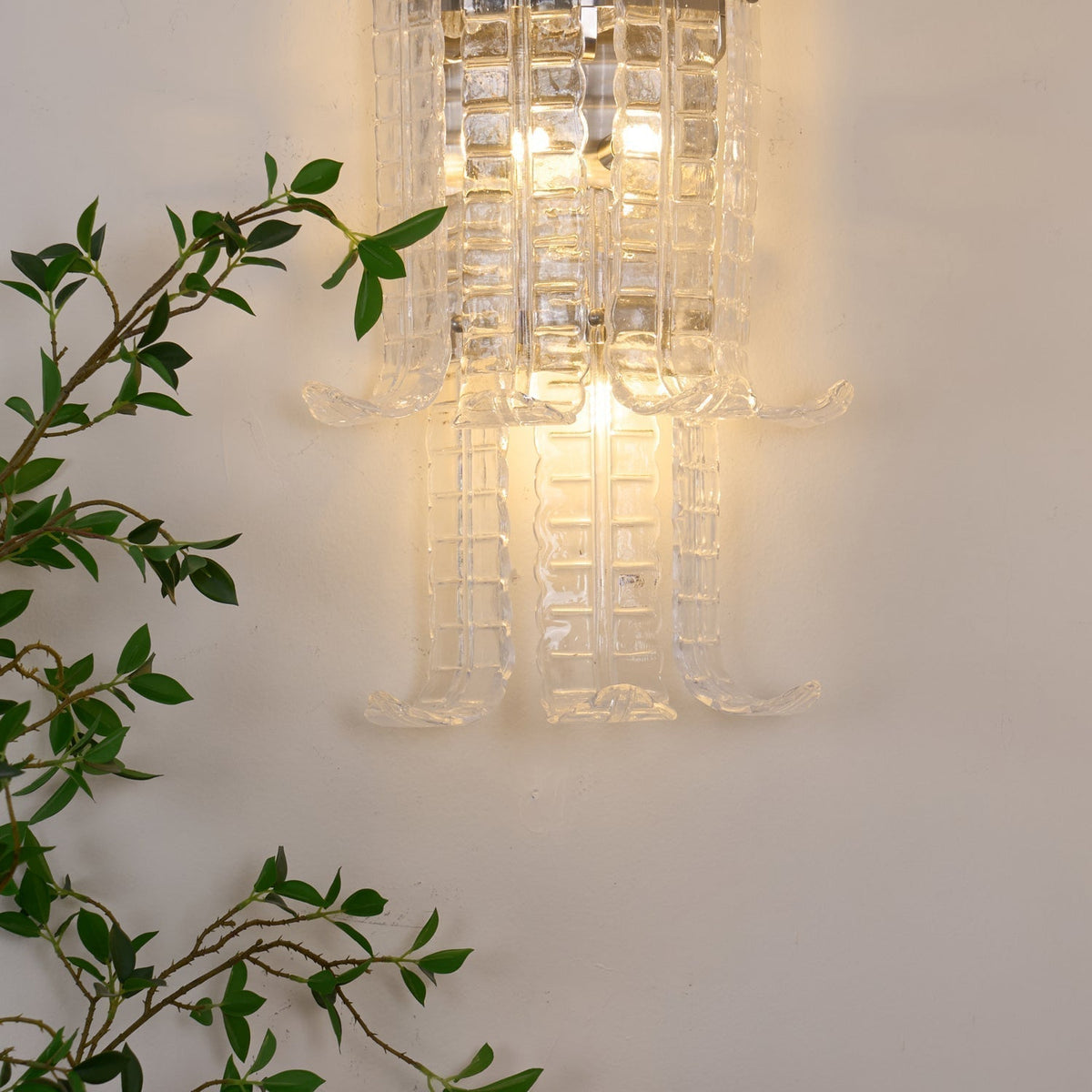 Bastius Applique Murale en Verre de Murano Transparent