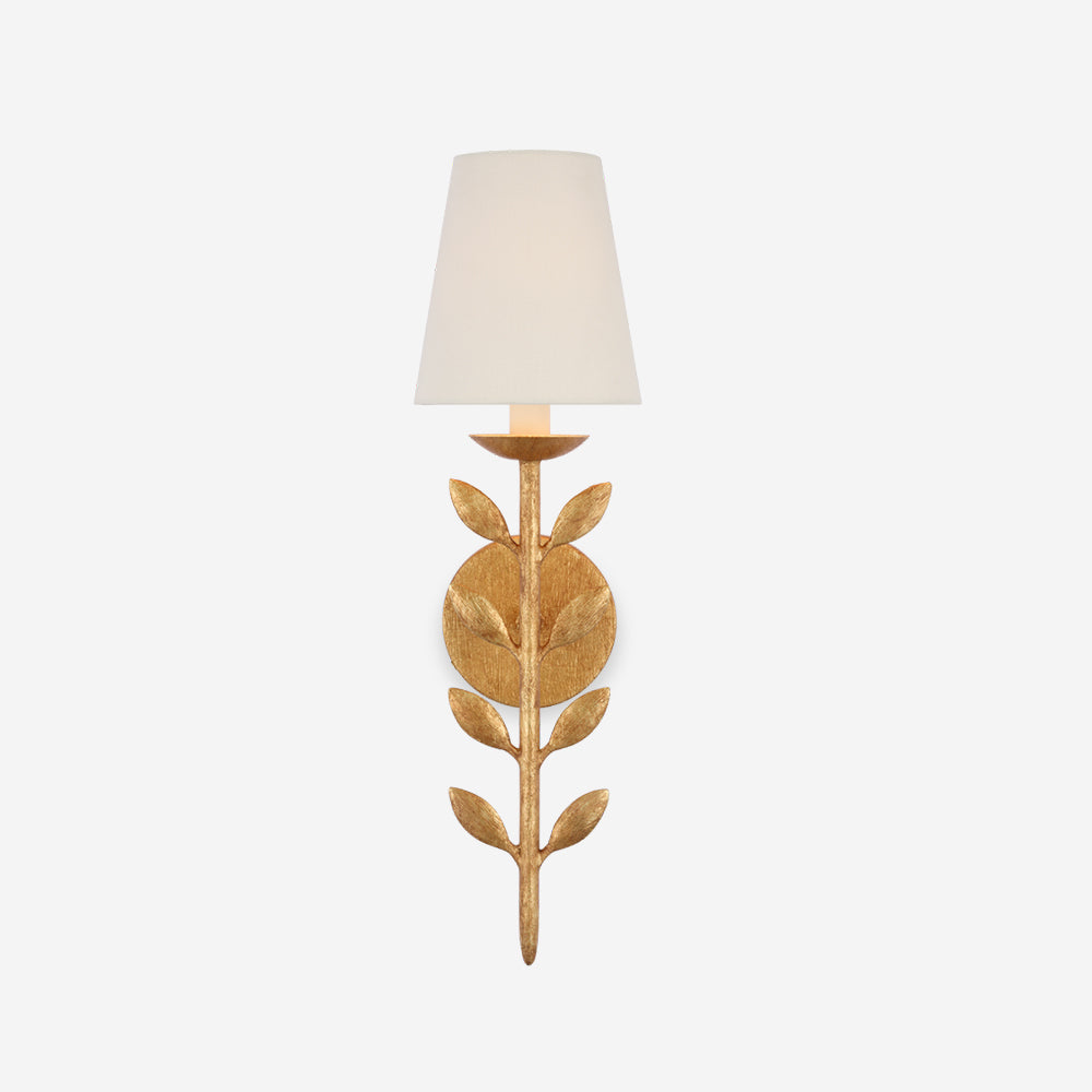 Evoque Gold Leaf Wall Sconce-Neutral Decor
