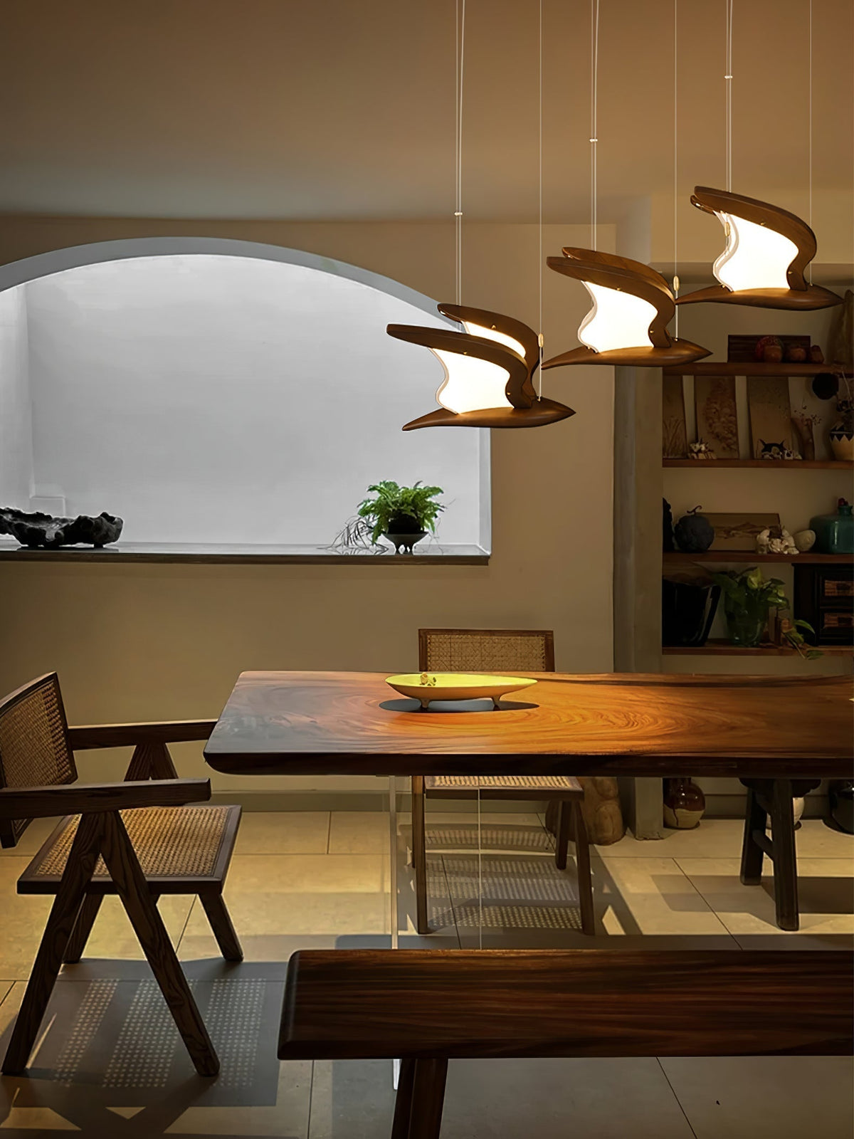 Lyvynia Lampe Suspendue en Bois Organique
