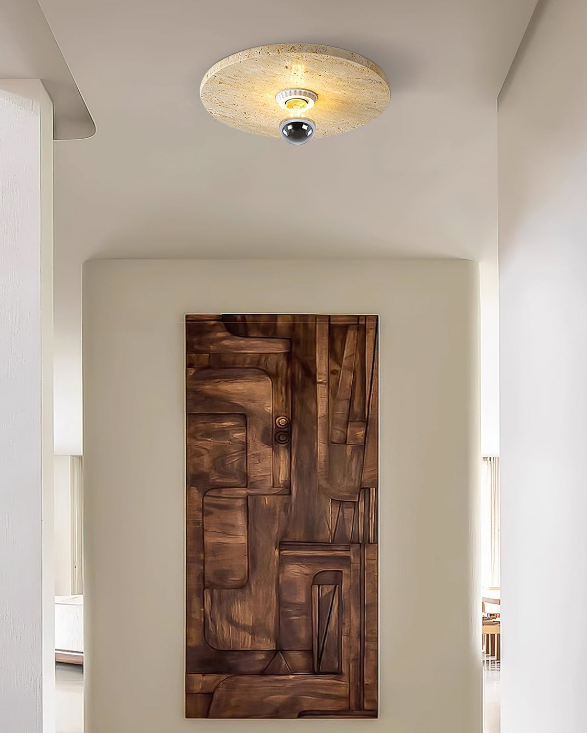 The small size (30cm) Avize Travertine Ceiling Lamp.