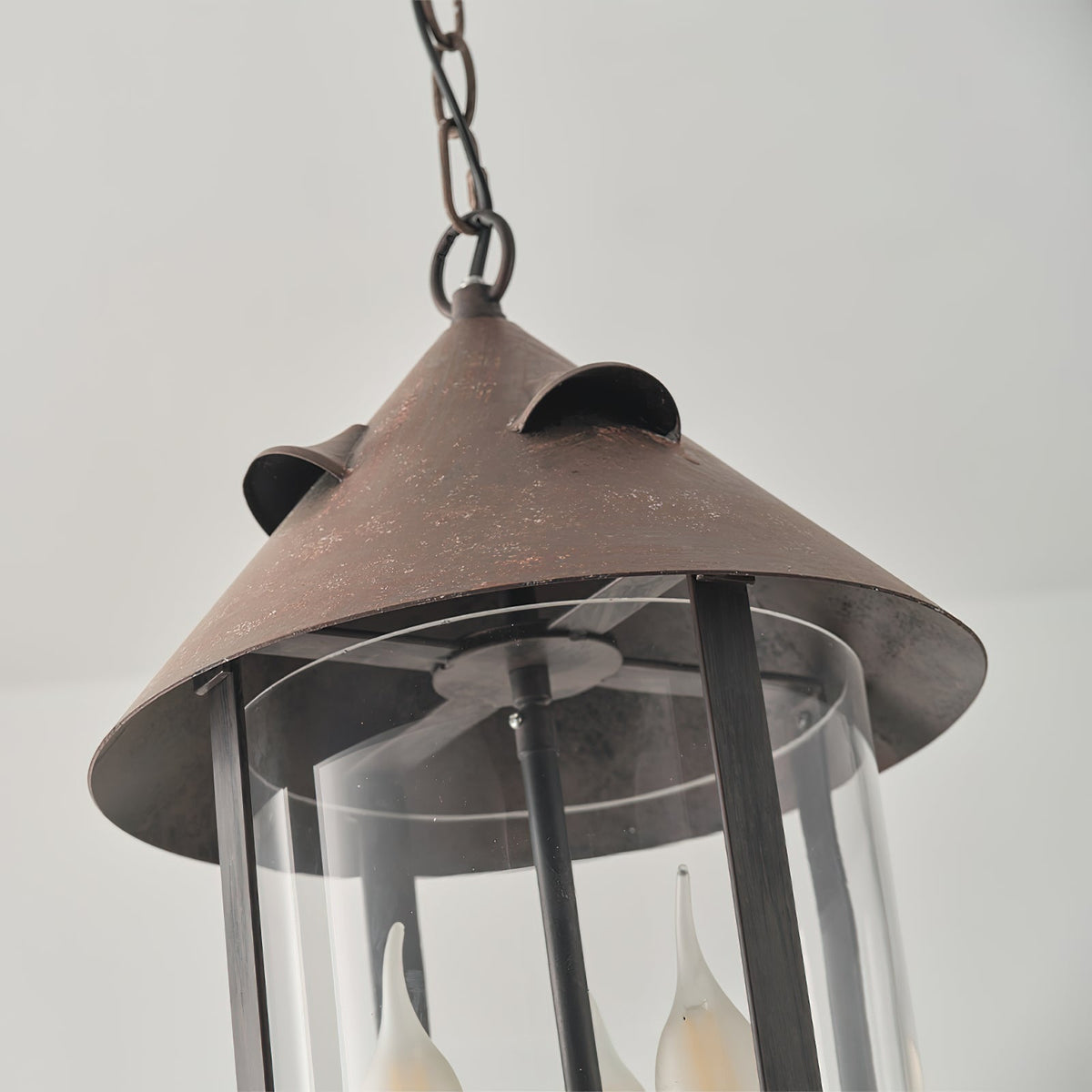 Tinduvyh Ancien Industriel Métal Verre Lanterne Suspension