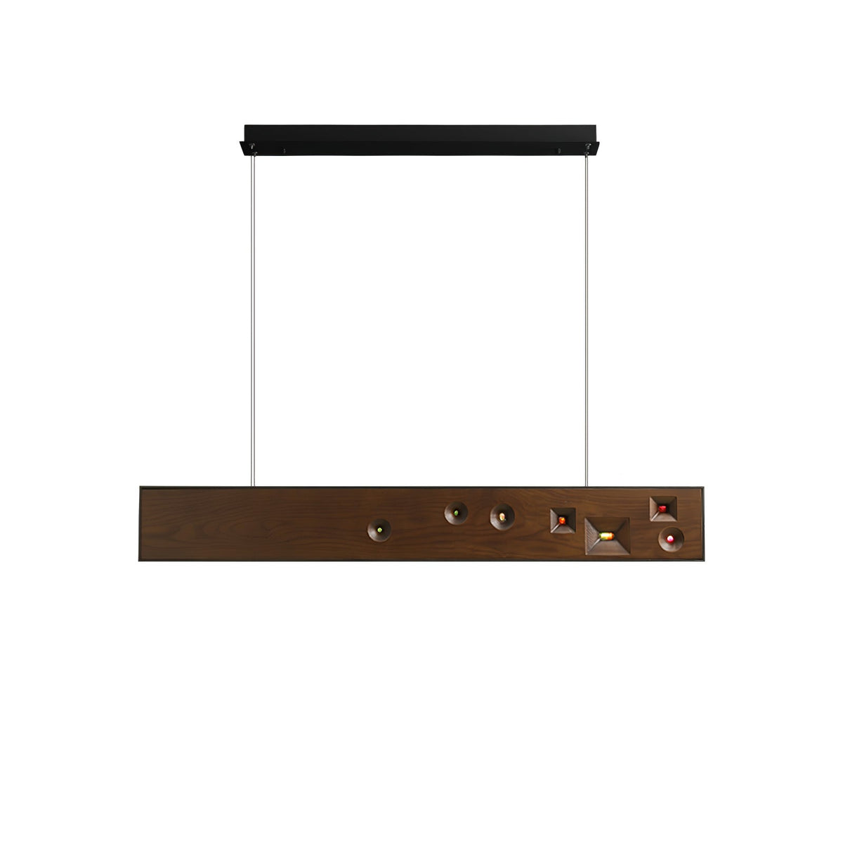 Ilvius Suspension Bois Pierre Précieuse Linéaire LED