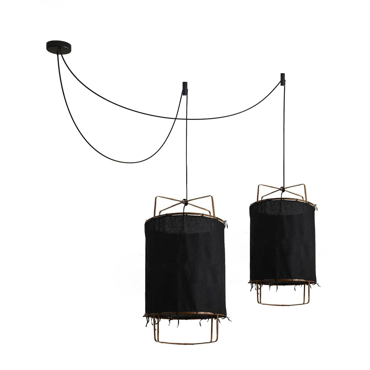 Nerista Suspension Abat-jour en Bambou pour Salon