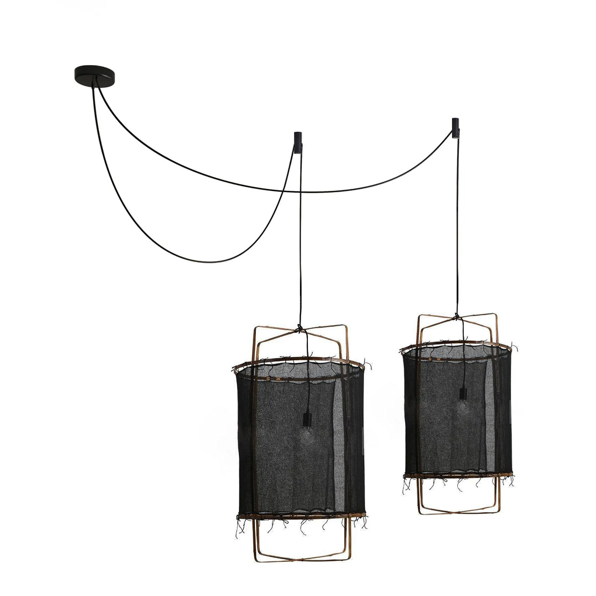 Nerista Suspension Abat-jour en Bambou pour Salon