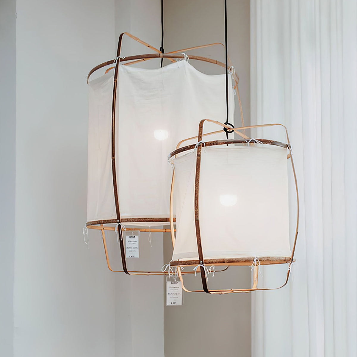 Nerista Suspension Abat-jour en Bambou pour Salon