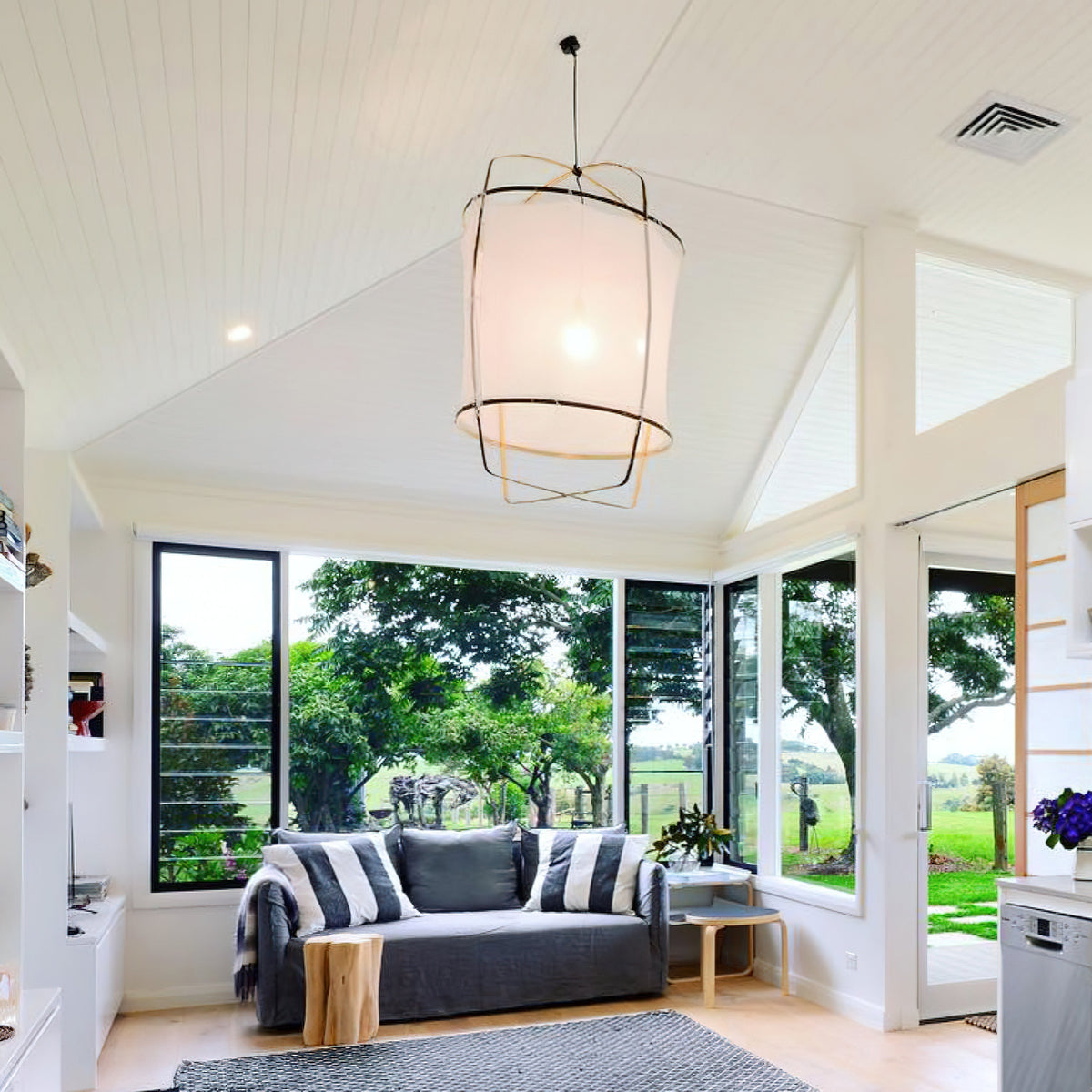 Nerista Suspension Abat-jour en Bambou pour Salon