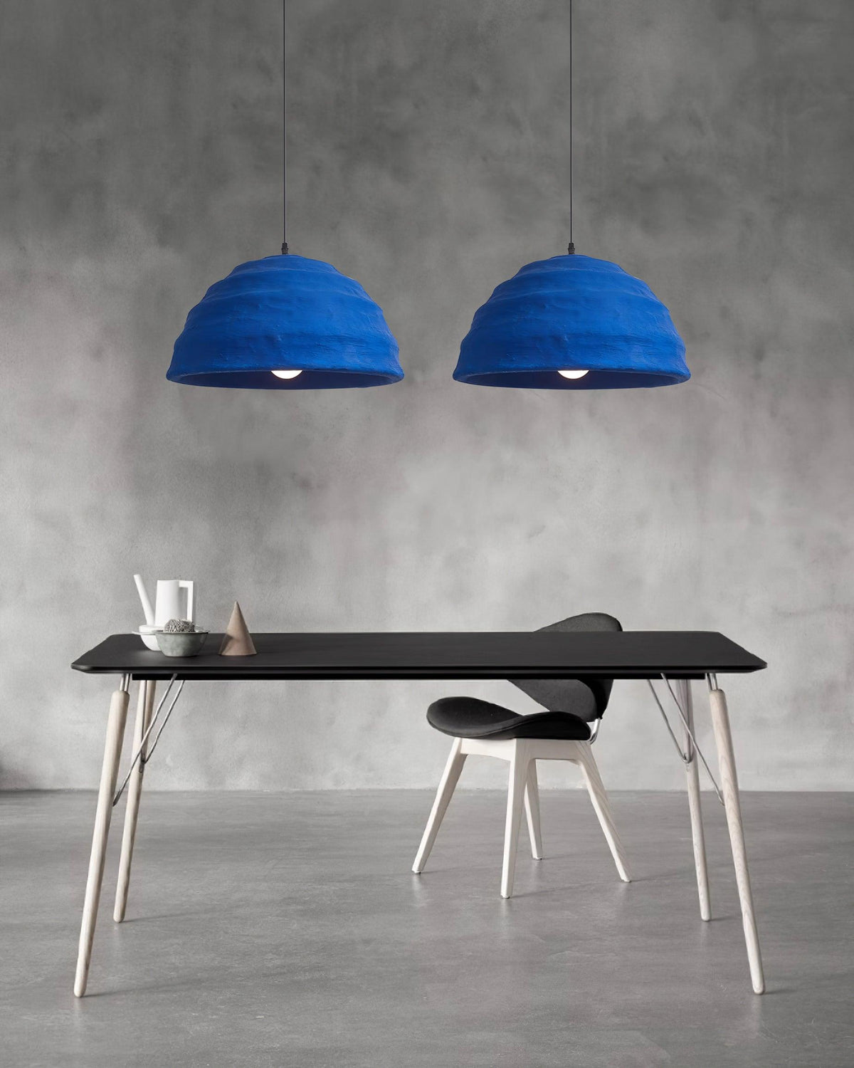 Pendant Lamp Dome Shade Blue Industrial-Neutral Decor
