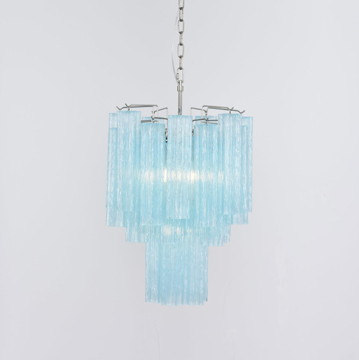 Wilira Lustre Azzura En Verre De Murano Tubes Style Côtier