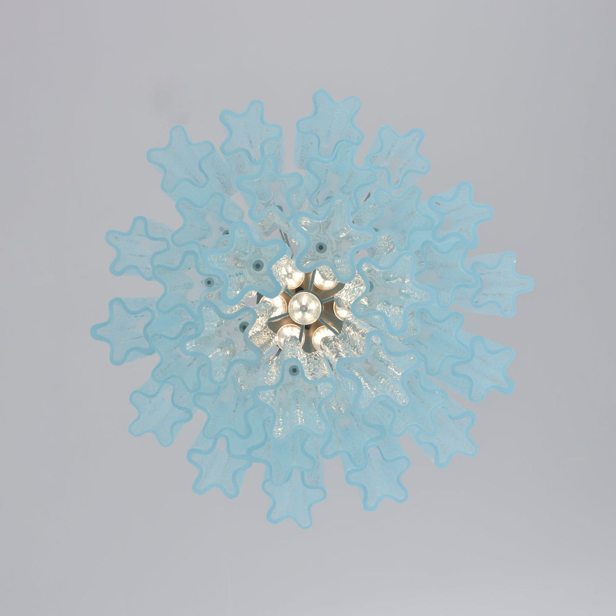 Wilira Lustre Azzura En Verre De Murano Tubes Style Côtier