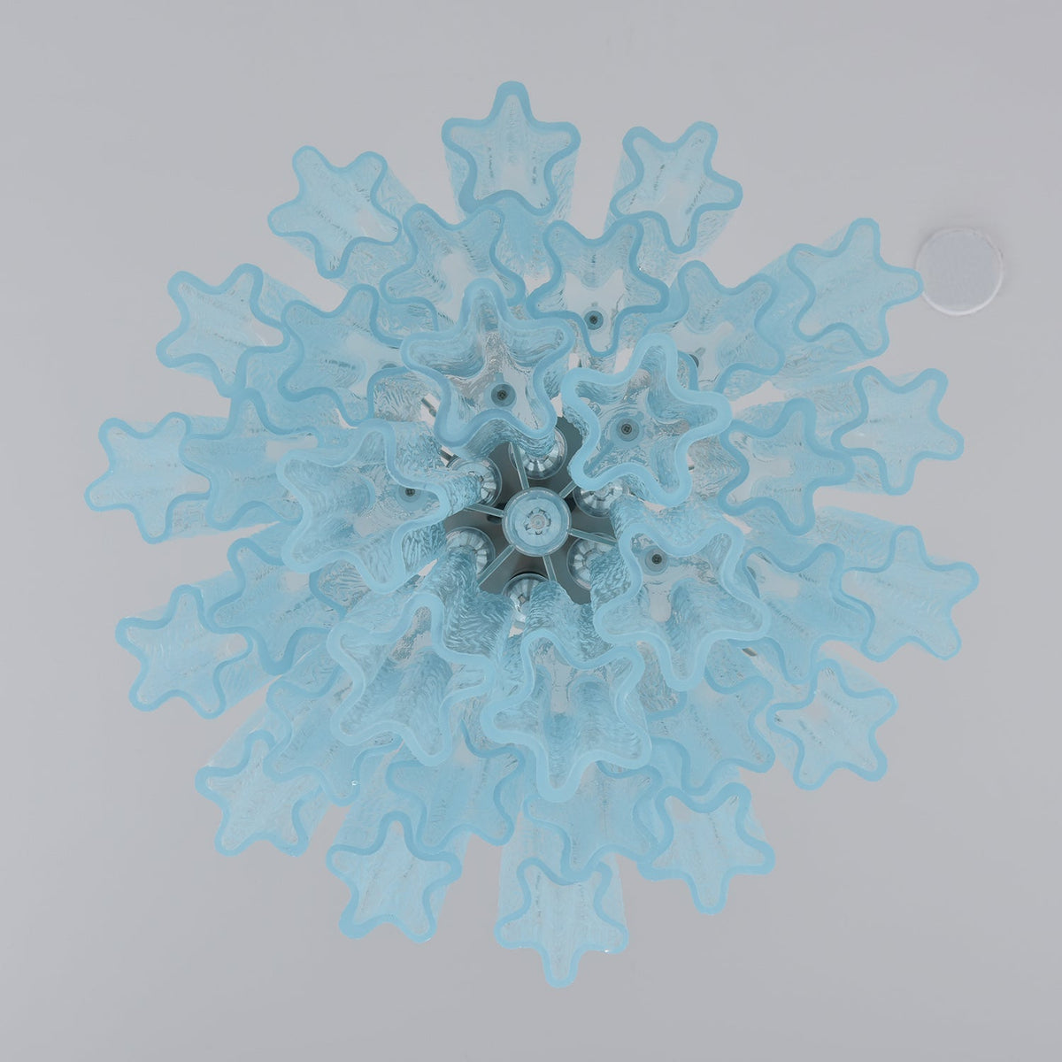 Wilira Lustre Azzura En Verre De Murano Tubes Style Côtier