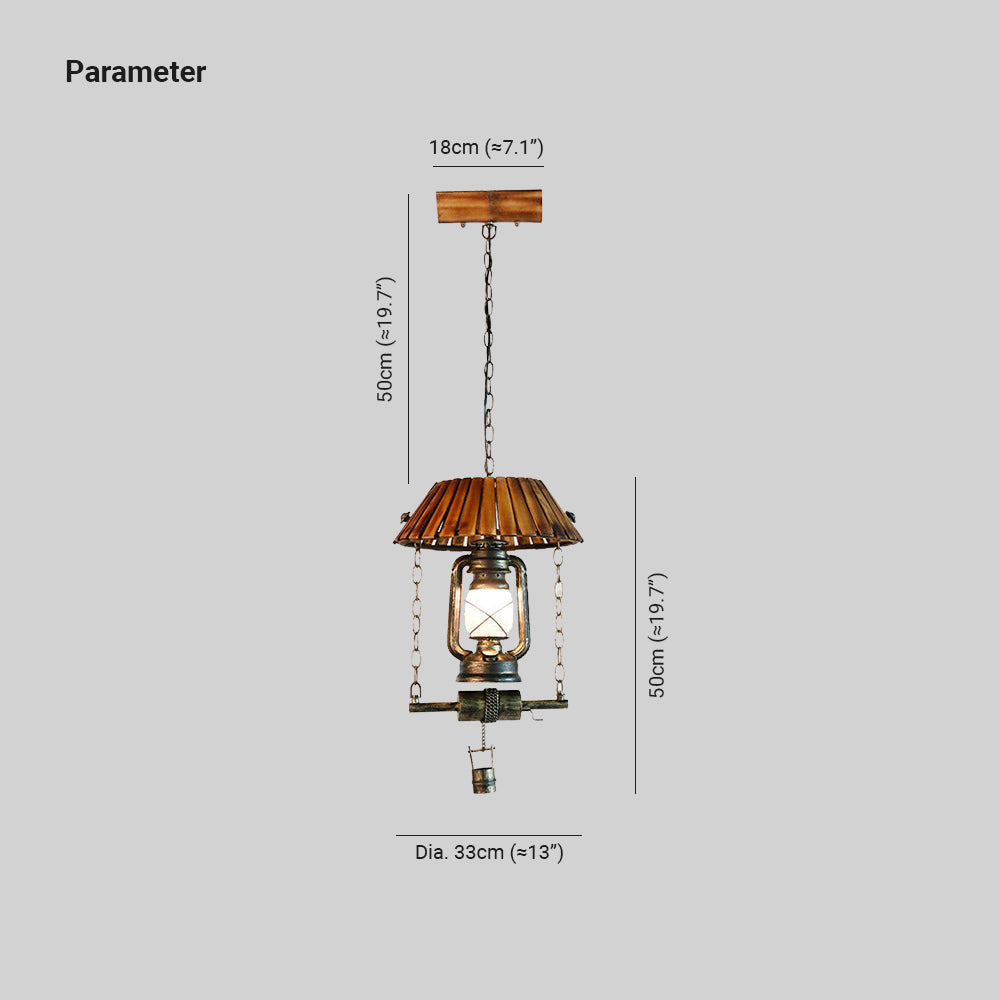 Silva Vintage LED Suspension Design Bambou Chambre À Coucher