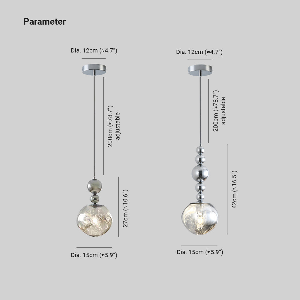 Valentina Suspension Luminaire LED Retro Chrome Métal/Acrylique Chambre Salon