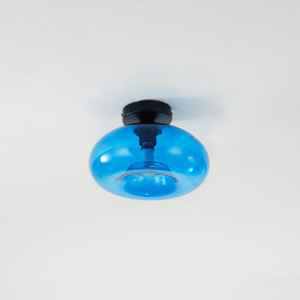 Arisha Oval Industriel LED Plafonnier Rouge/Marron/Ambre/Bleu Métal/Verre Salon