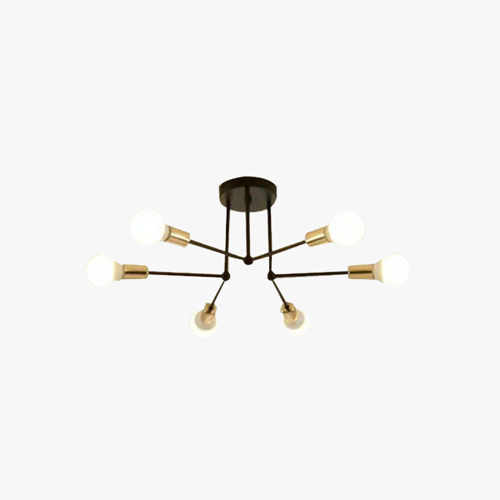 Valentina Plafonnier Linéaire Moderne, Métal/Verre, Blanc/Noir/Doré, Salon