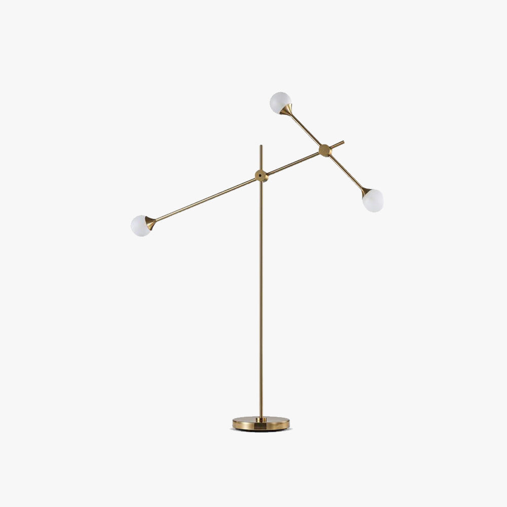 Valentina Lampadaire Orbe Simple, Métal/Verre, Doré, Salon