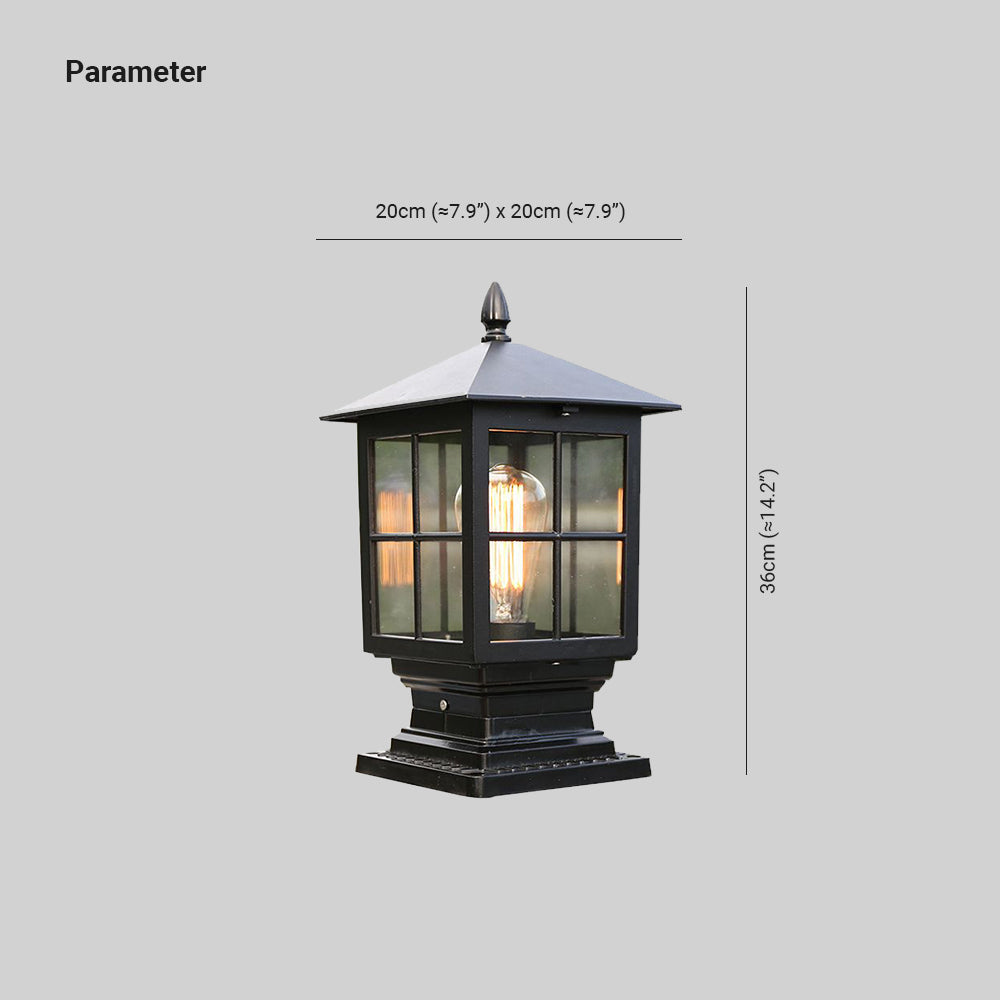 Silva Lampe de Poteau en forme de Lanterne, L 35CM
