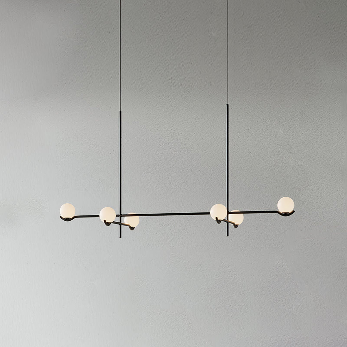 Noir Suspension Minimaliste en Verre