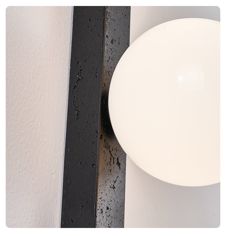 Zoshaira Applique Murale en Travertin Noir Globe