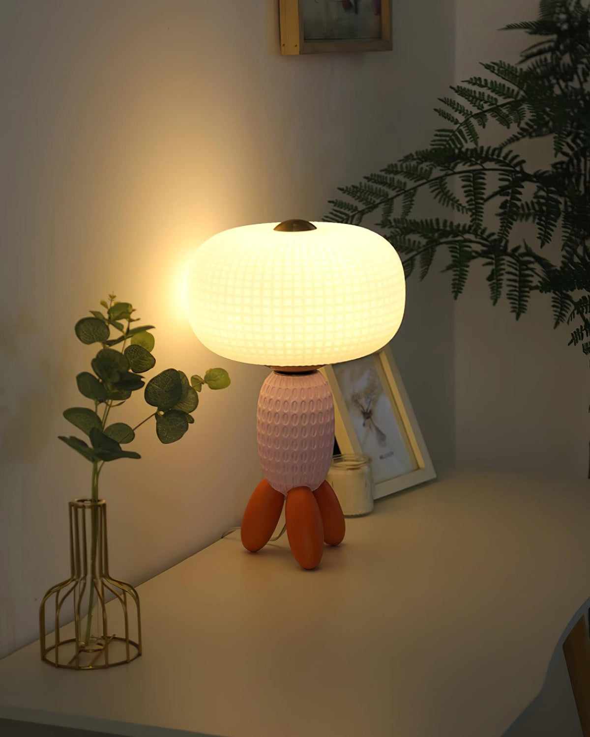 Abigail Modern Glass Table Lamp-Neutral Decor