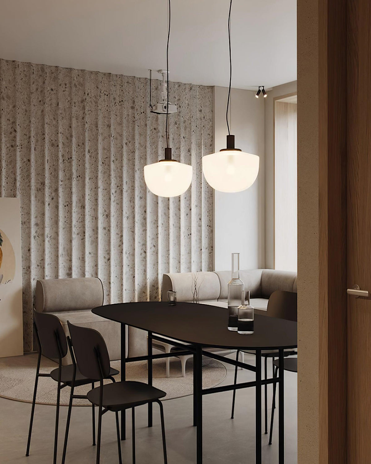 Pendant Lamp Glass Dome Metal Mount Minimalist Relax-Neutral Decor