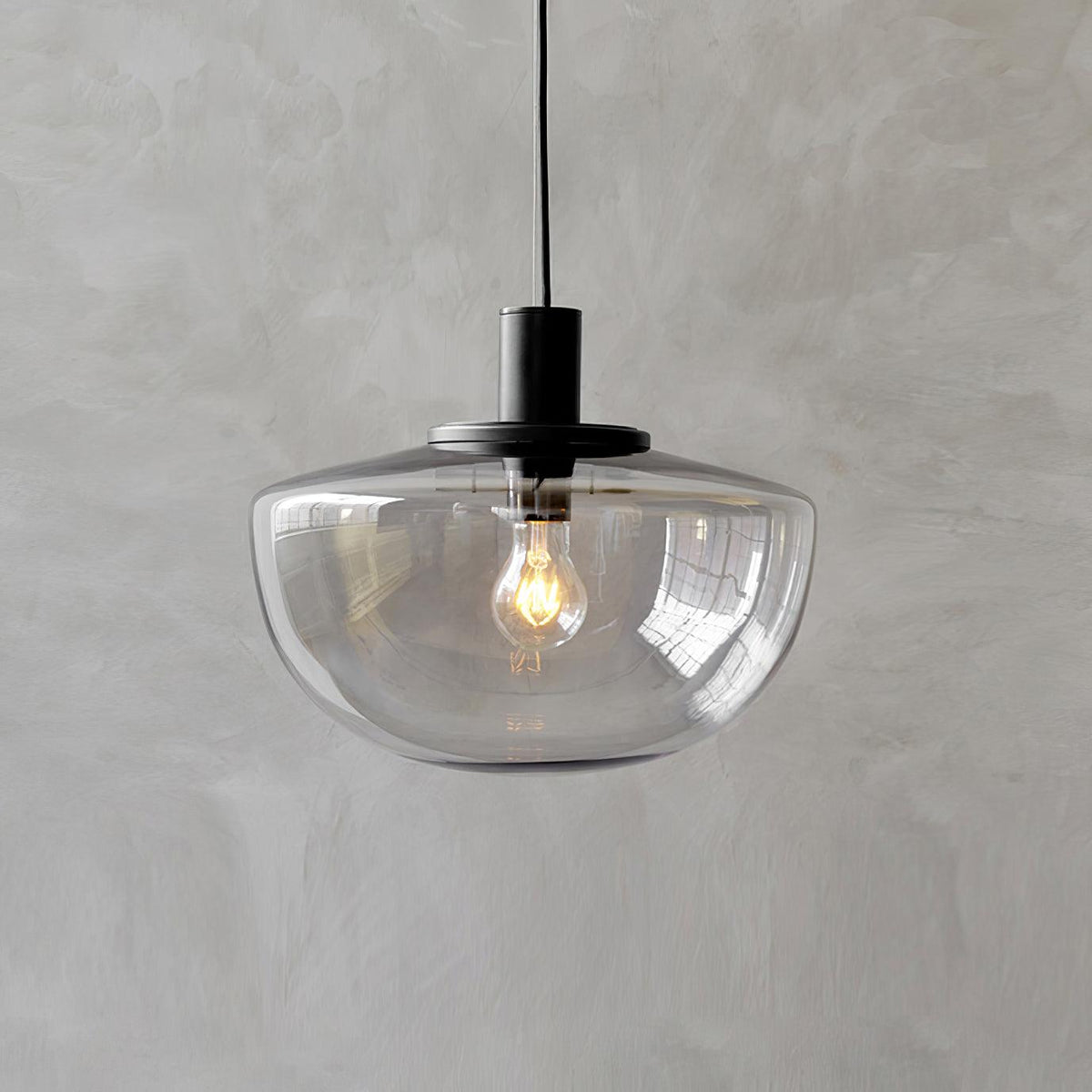 Pendant Lamp Glass Dome Metal Mount Minimalist Relax-Neutral Decor