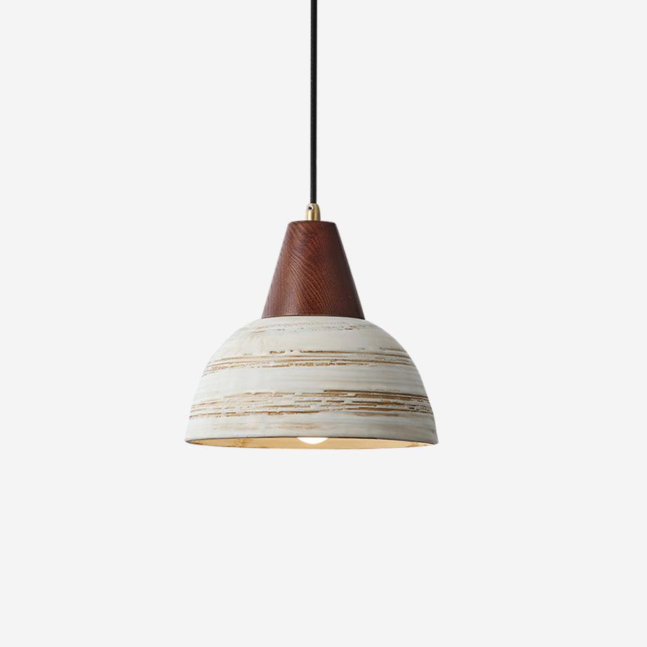 Pendant Lamp Textured Ceramic Shade Tapered Nordic Minimalist-Neutral Decor