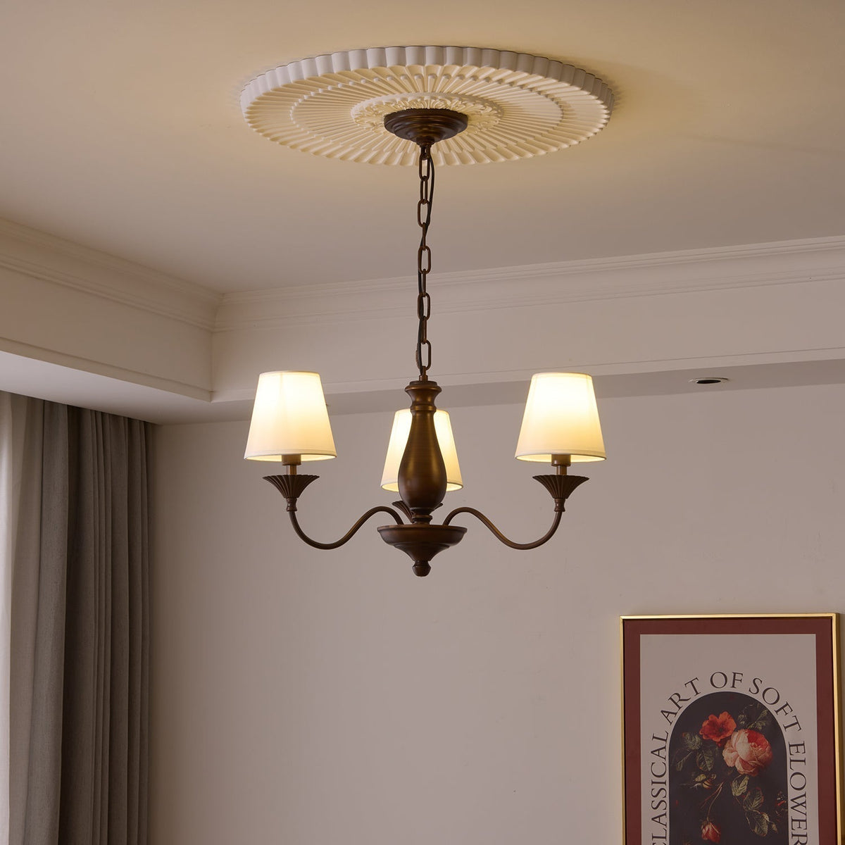 Perenna Lustre Vintage à Abat-jour en Tissu