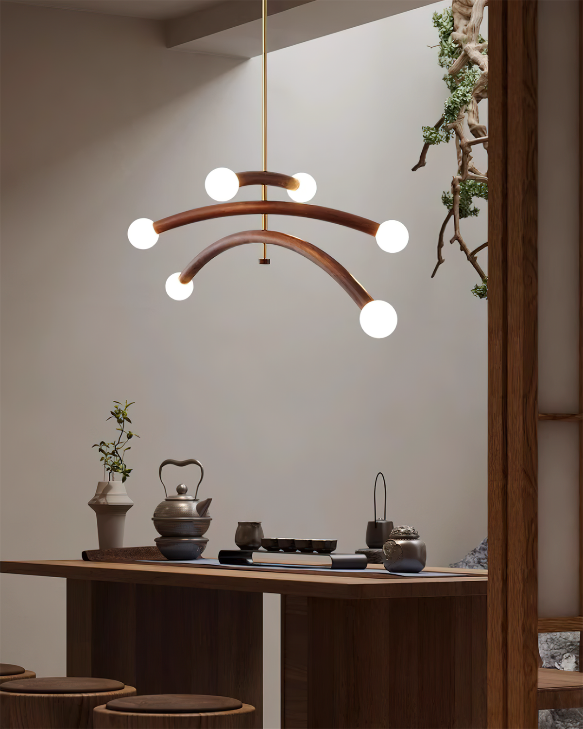 Aurevia Arc Globe Chandelier-Neutral Decor