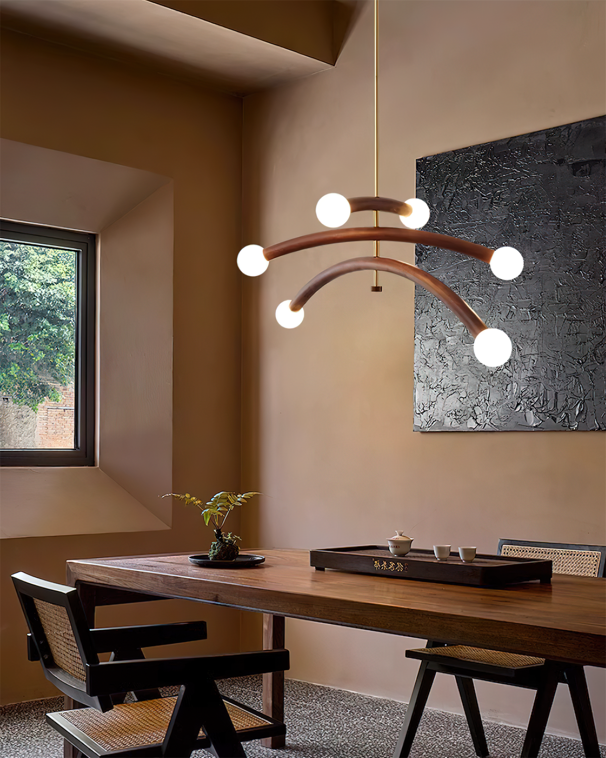 Aurevia Arc Globe Chandelier-Neutral Decor