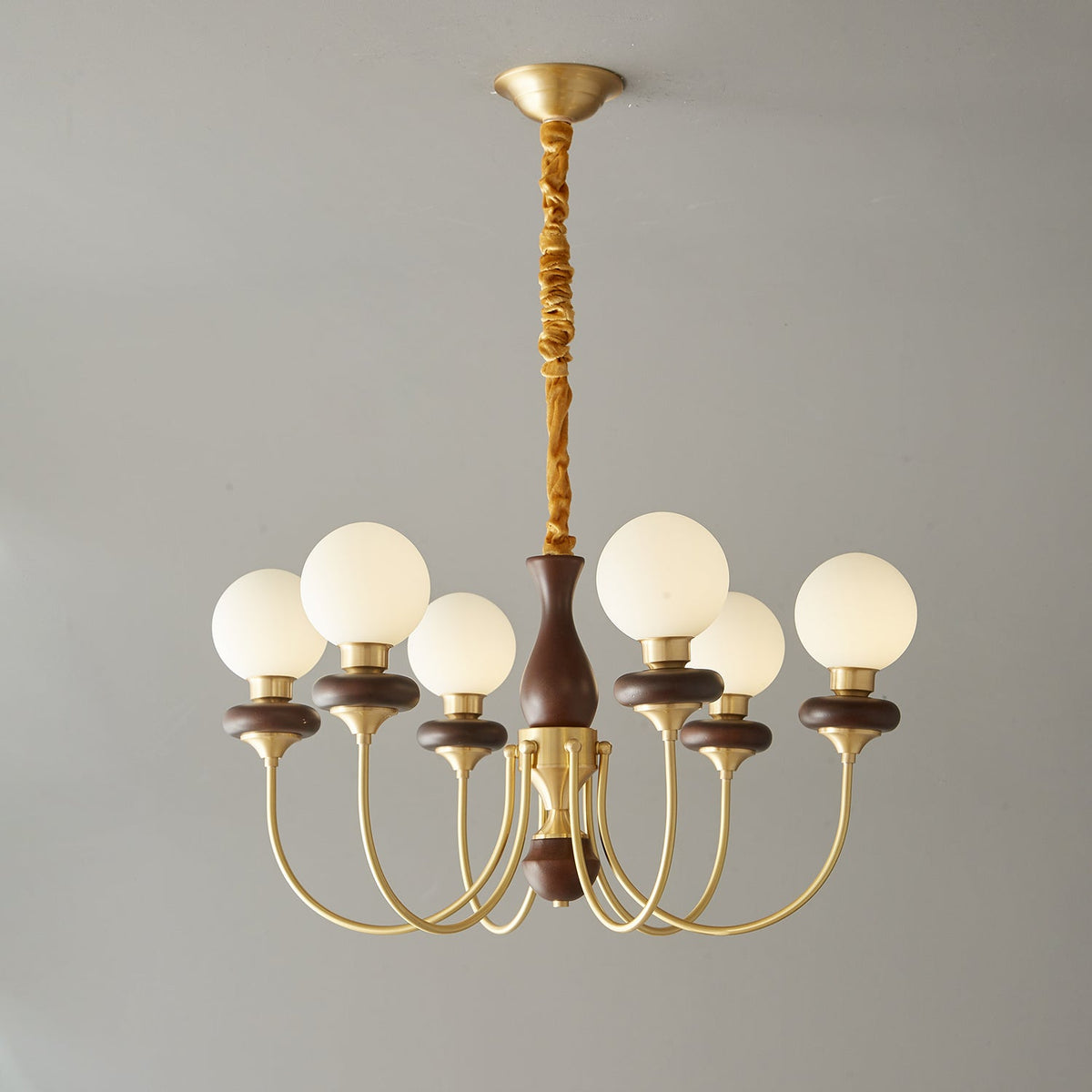 Evora Lustre Vintage Traditionnel en Bois et Verre Arc