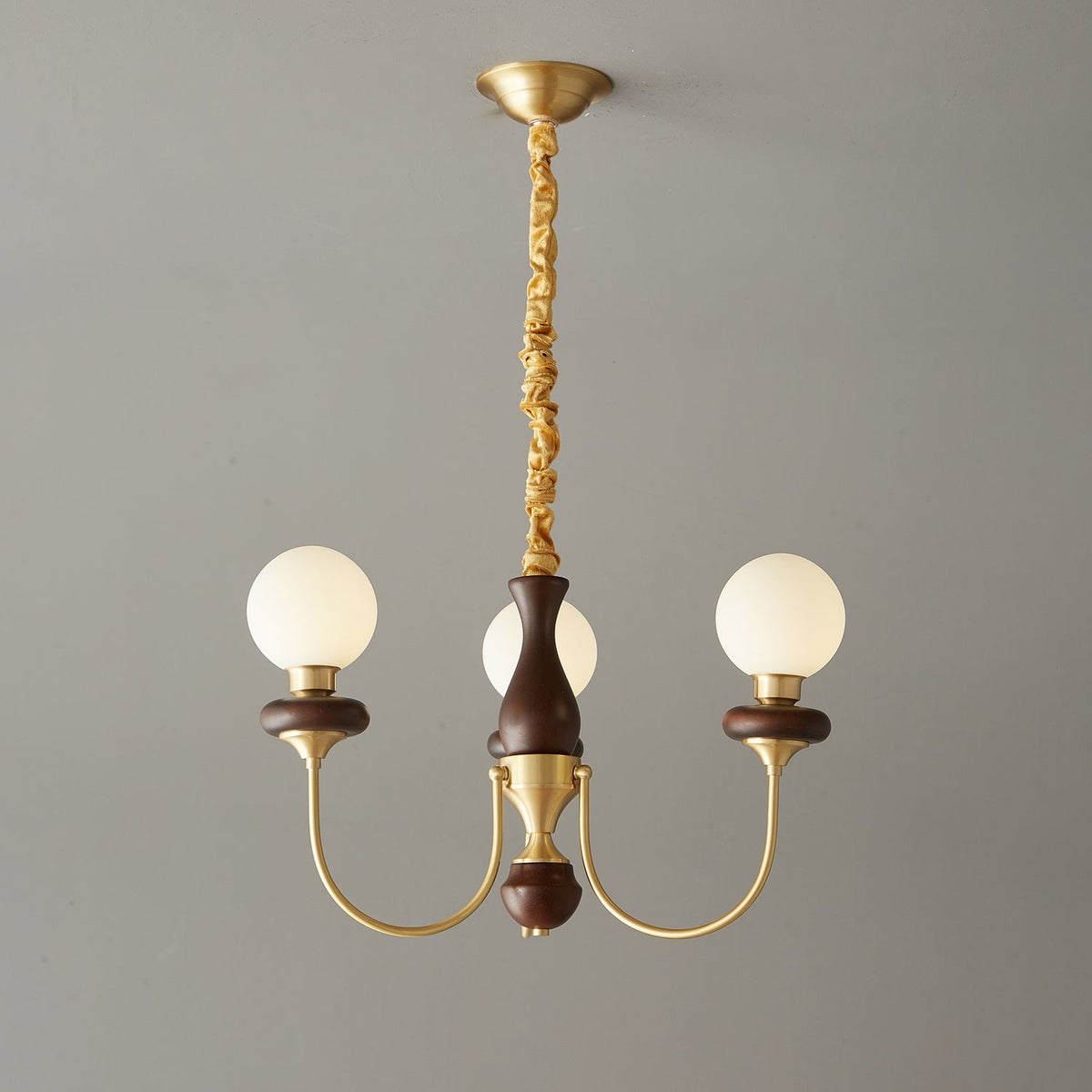Evora Lustre Vintage Traditionnel en Bois et Verre Arc