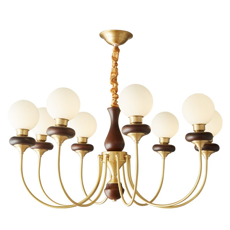 Evora Lustre Vintage Traditionnel en Bois et Verre Arc