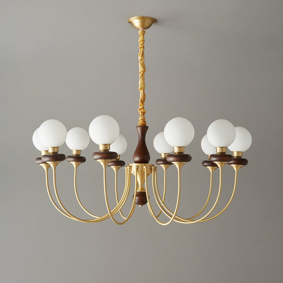 Evora Lustre Vintage Traditionnel en Bois et Verre Arc