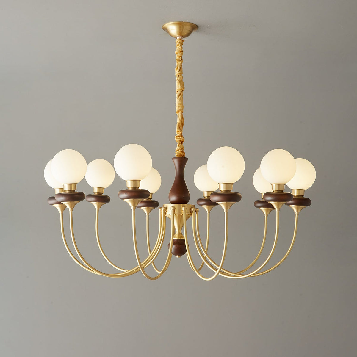 Evora Lustre Vintage Traditionnel en Bois et Verre Arc