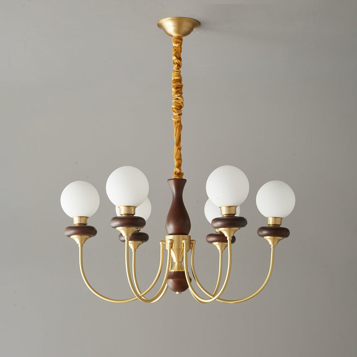 Evora Lustre Vintage Traditionnel en Bois et Verre Arc
