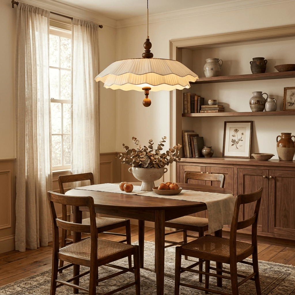 Belle Epoque Pleated Pendant Light-Neutral Decor