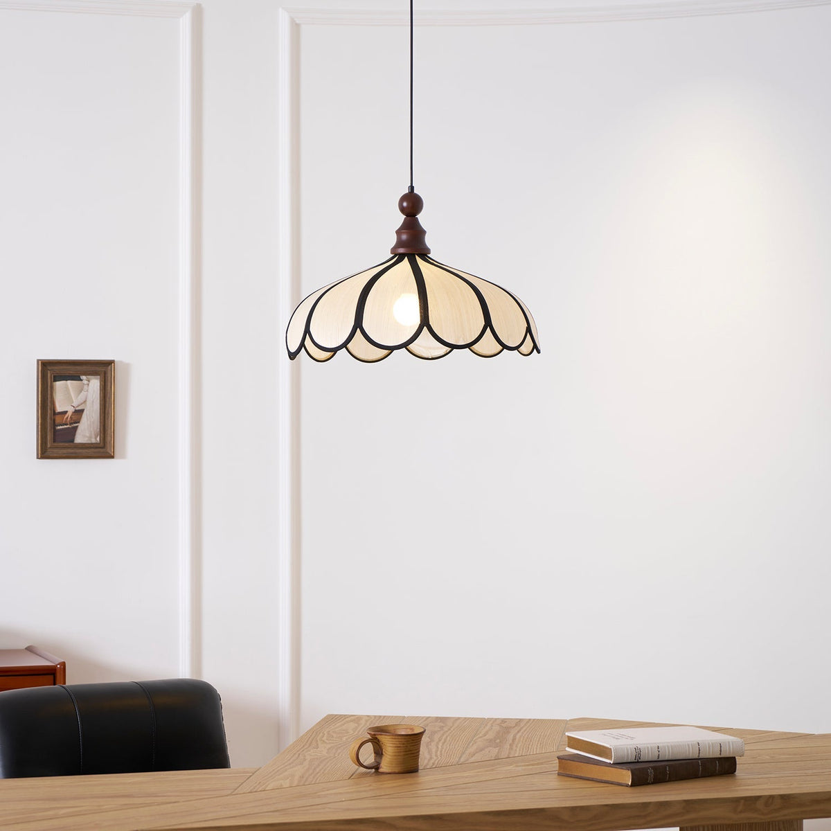 Botan Pendant Light fitted with a vintage-style Edison bulb.