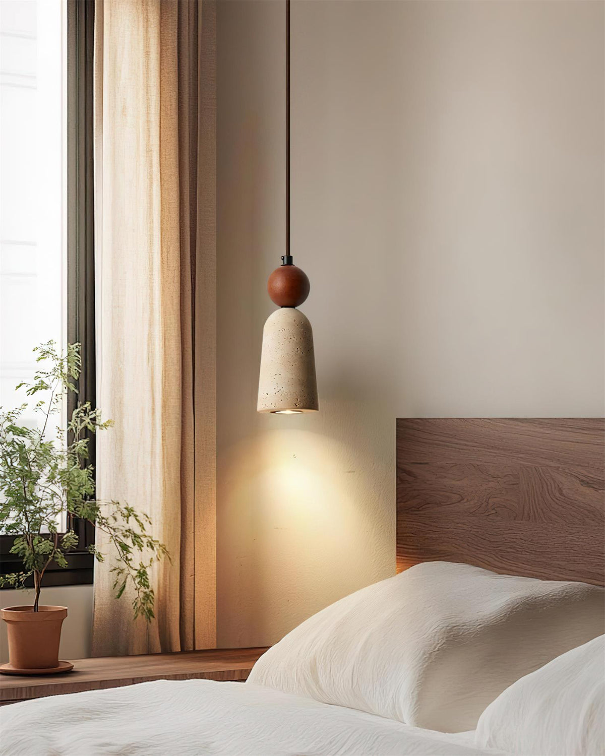 Nolira Pendant Light Wood Travertine Natural-Neutral Decor