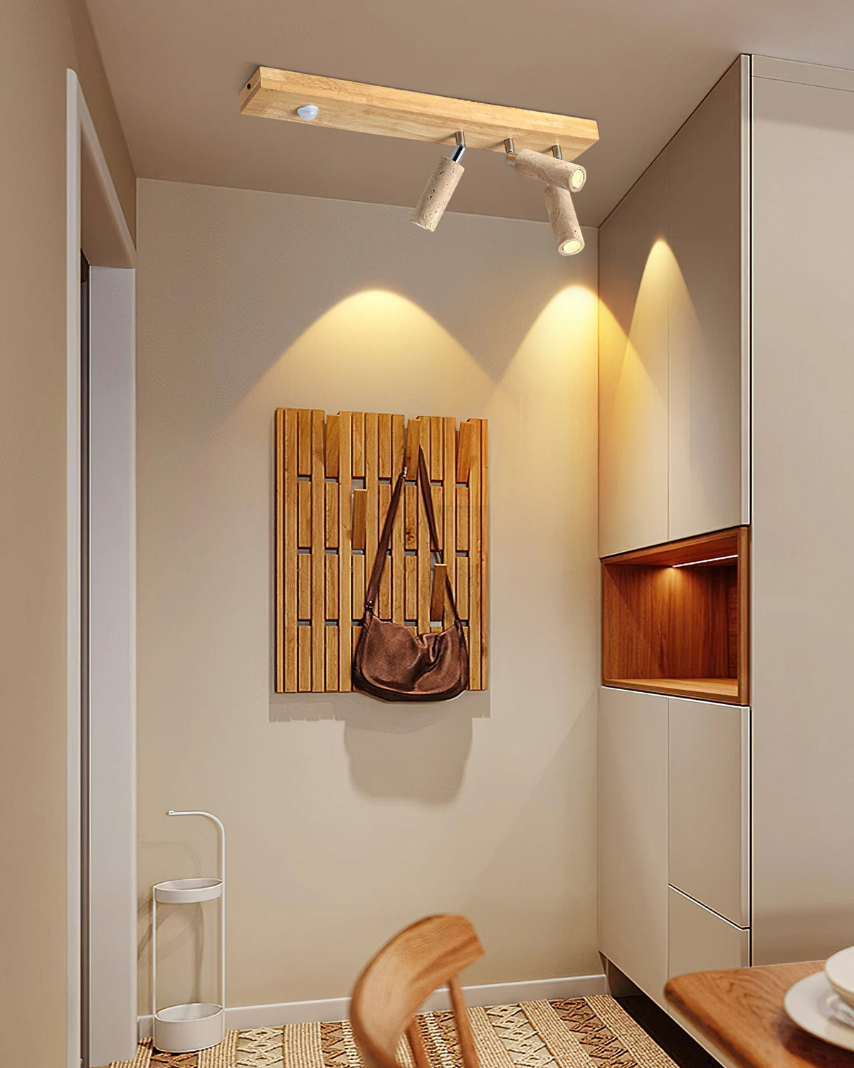 Berge ceiling light shown in a modern interior setting.