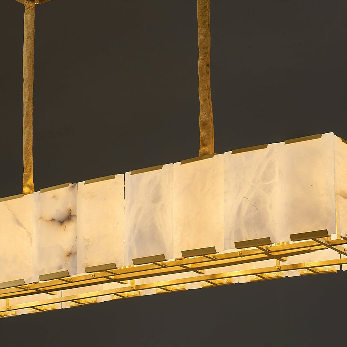 View from below the Bernardi chandelier, showing the arrangement of E14 bulbs.