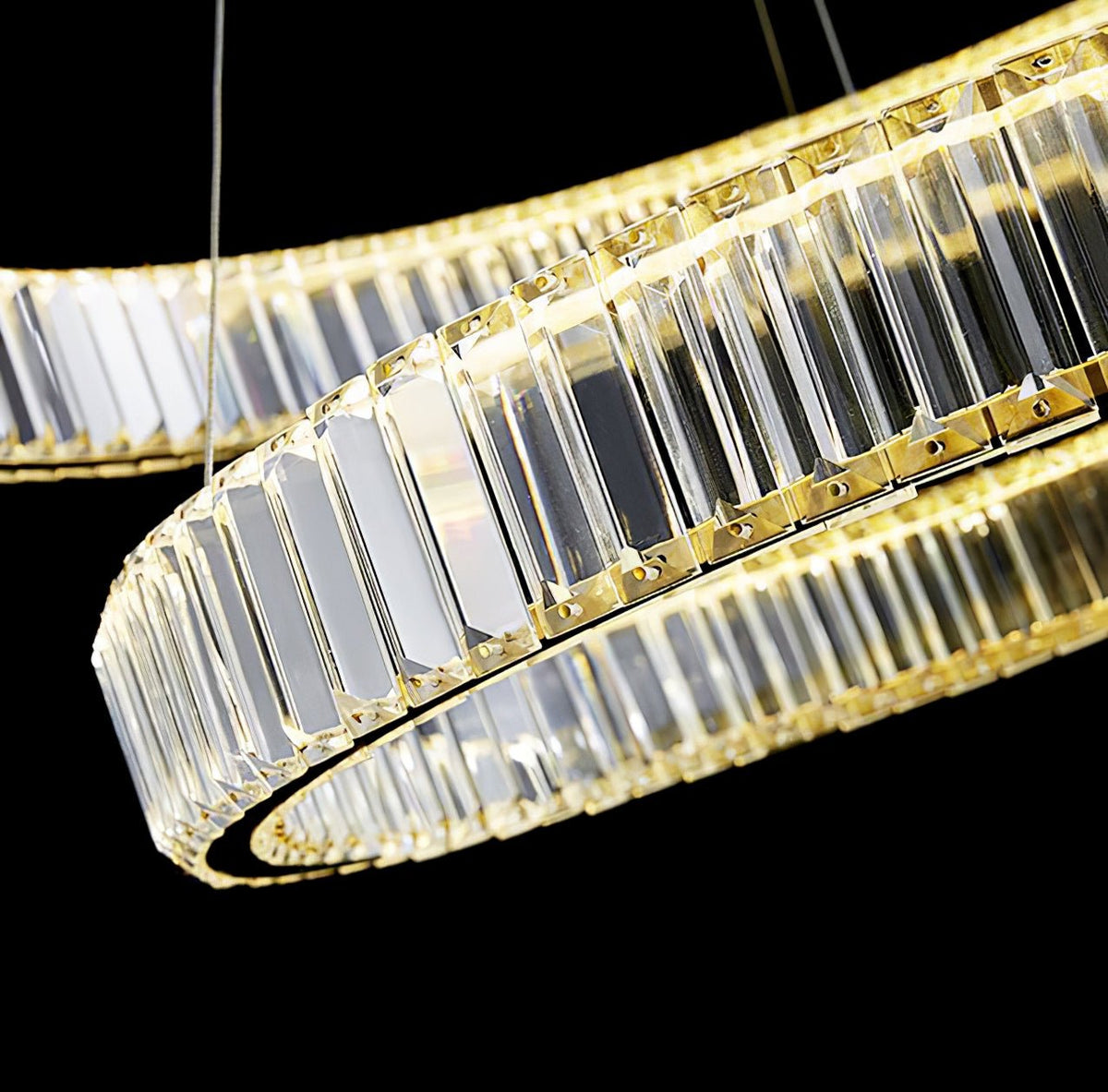 Tevisse Lustre Anneau en Cristal Doré