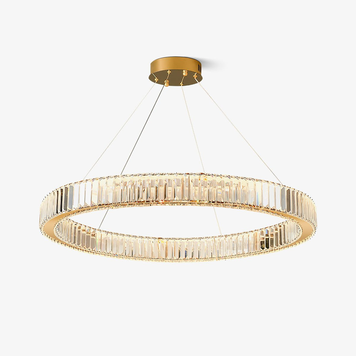 Tevisse Lustre Anneau en Cristal Doré