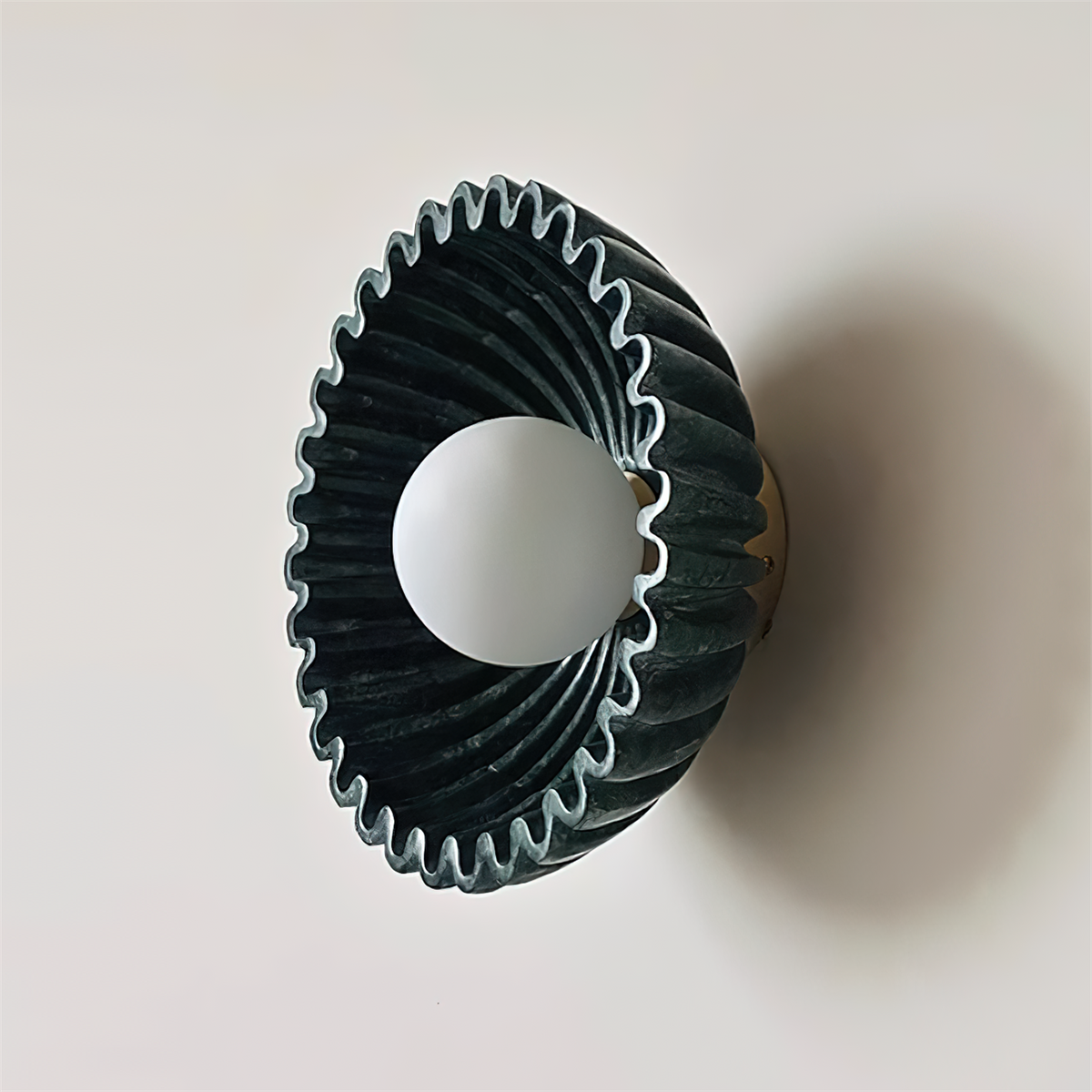 Wall Lamp Ceramics and Glass Dark Green White Black Beige Sculptural-Neutral Decor