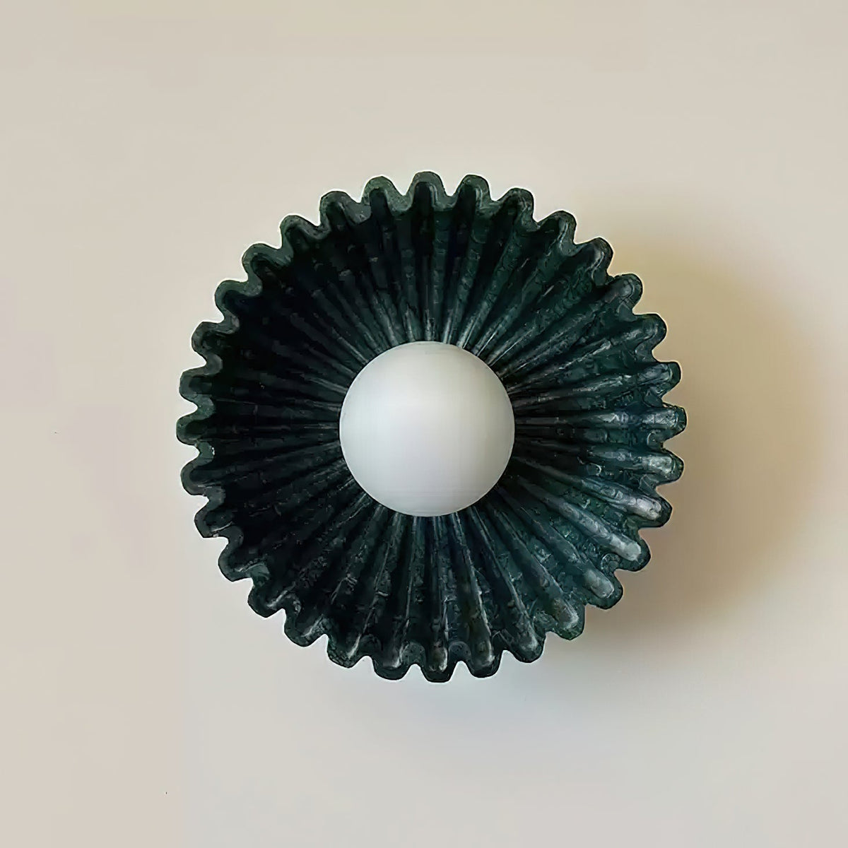 Wall Lamp Ceramics and Glass Dark Green White Black Beige Sculptural-Neutral Decor