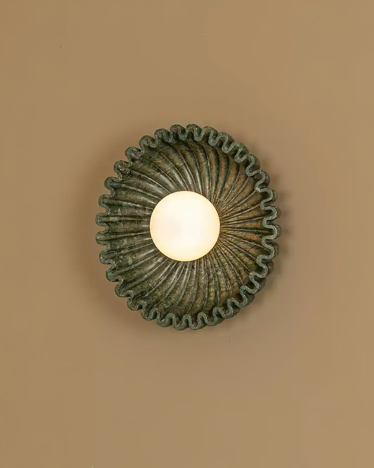 Wall Lamp Ceramics and Glass Dark Green White Black Beige Sculptural-Neutral Decor